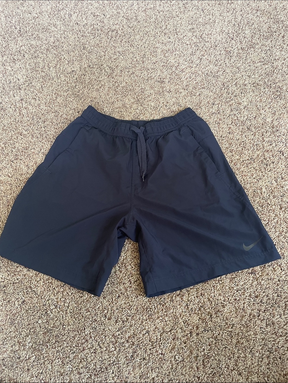 Nike Men’s S. Dri-Fit Dark Blue Athletic Shorts with Drawstring